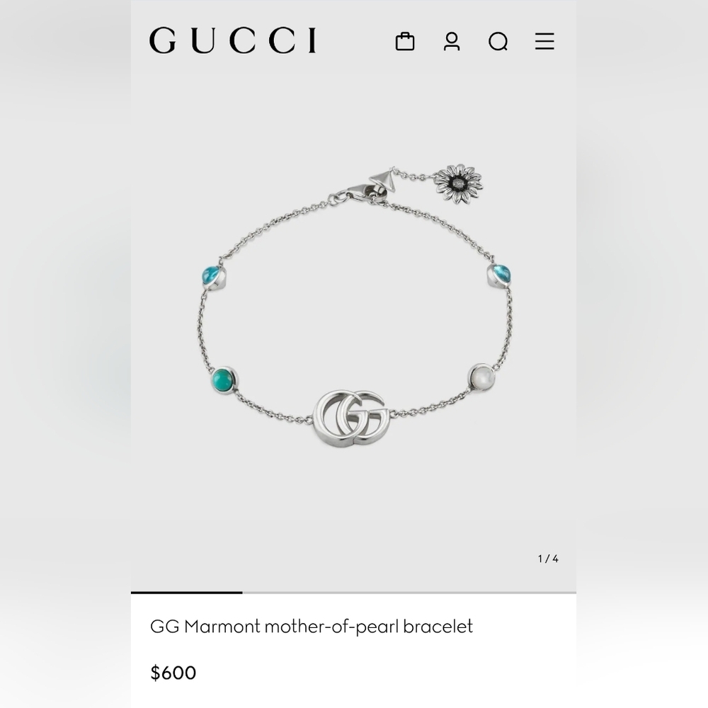 Gucci Silver Mother Of Pearl Bracelet - Picture 5 of 5